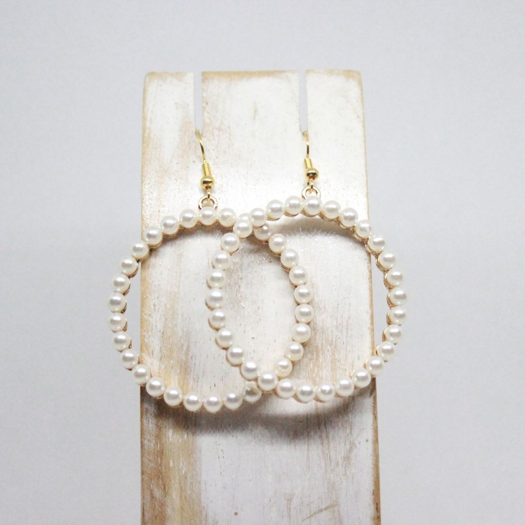 PENDIENTES AROS PERLAS